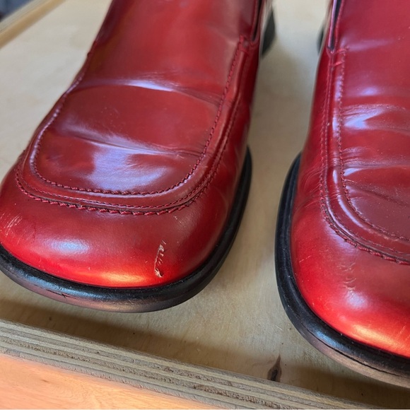paul green vintage 90s red patent leather square toe loafers - Picture 9 of 12